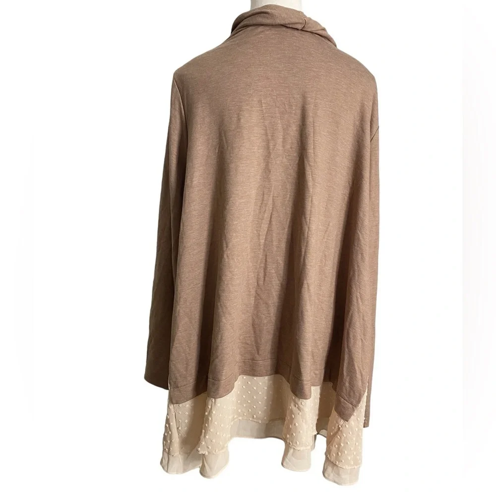 LOGO Lounge Lori Goldstein open Cardigan Chiffon hem detail - Picture 2 of 12
